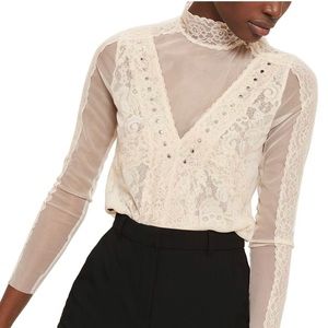 TopShop Sheer Lace Top